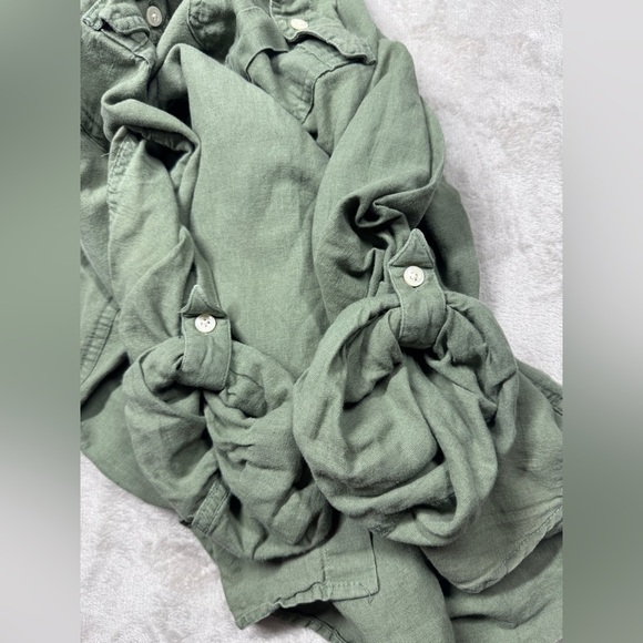 Old Navy Classic Fit Women’s Linen Cotton Blend Button Front Collared Shirt L - Picture 9 of 16